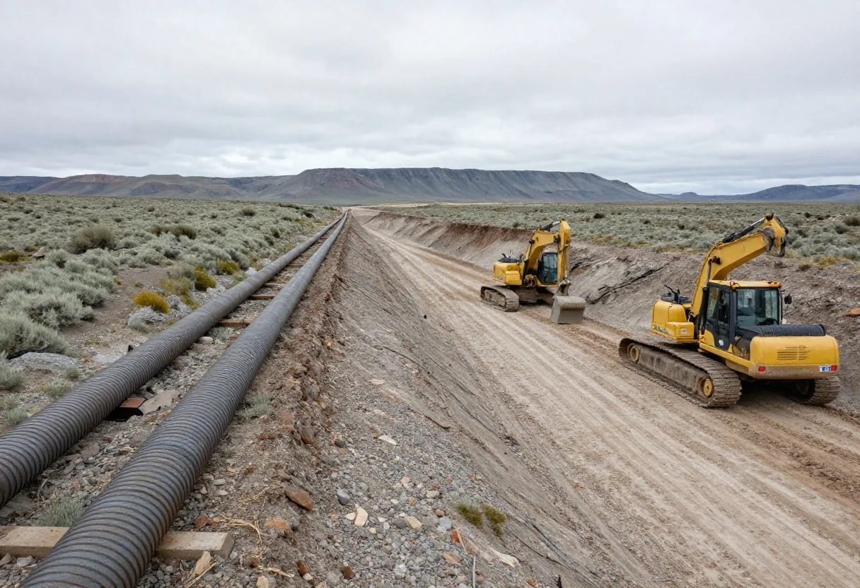 Construcción de gasoducto en Patagonia
