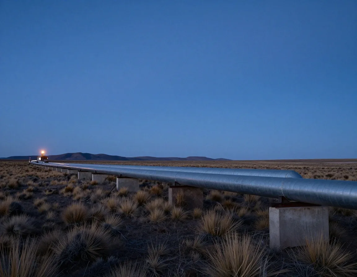 Gasoducto en la estepa patagónica